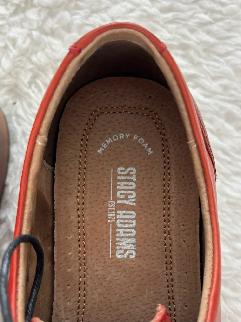 Stacy Adam’s Men's Red/Brown Gradient Leather Memory foam Derby Shoes size 12 M